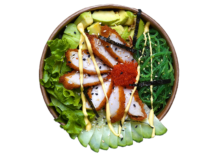 Боул-поке с куриными стрипсами заказать суши